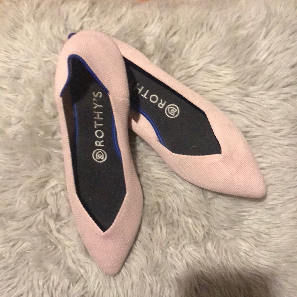 ROTHY’S Pointed Toe Flat Pump in Light Pink 8